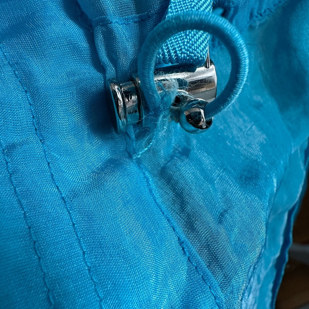 RALPH LAUREN BLACK LABEL Woman’s Turquoise Silkblend Utility Jacket RARE Sz M - Picture 8 of 13